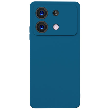 Mobizang Matte Protective Lens Flexible Back Cover for Poco X6 Neo (5G) | Slim Silicone with Soft Lining Shockproof Full Body Bumper Case (Blue)