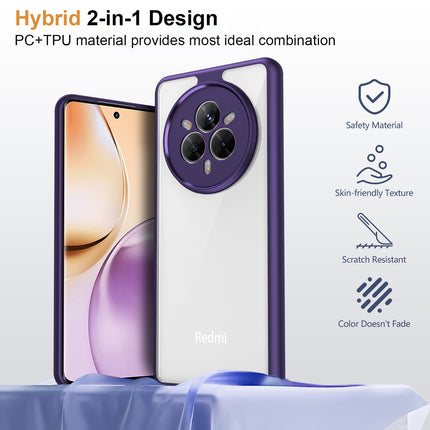 Mobizang Hawkeye Clear Back Cover for Realme 14 Pro 5G | Camera Lens Protector Shockproof Slim Clear Case Cover (Purple Sides)