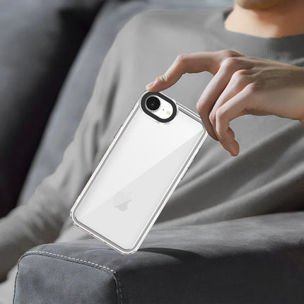Mobizang Warrior Acrylic Clear Back Cover For Apple iPhone 16E | Slim Shockproof [Military Grade Protection] Hybrid Bumper Case (Clear Sides)