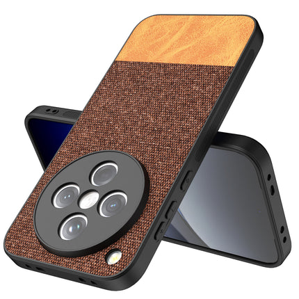 Mobizang Soft Fabric & Leather Hybrid Protective Back Cover for Oppo Find X8 | Shockproof Slim Hard Anti Slip Back Case (Brown)