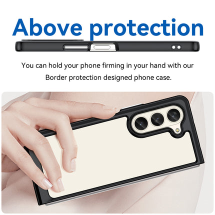 Mobizang Unicorn Acrylic Clear Back Cover For Samsung Galaxy Z Fold 6 | Slim Shockproof [Military Grade Protection] Hybrid Bumper Case (Black Sides)