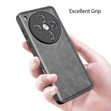 Mobizang Tux Leather Back Cover for Oppo Find X8 Pro | Slim Shockproof Camera Protection Bumper Case (Grey)