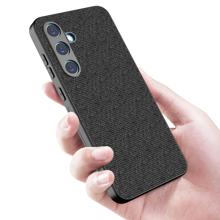 Mobizang Soft Full Fabric Protective Back Case Cover for Samsung Galaxy S24 FE | Shockproof Slim Hard Anti Slip Back Case (Black)