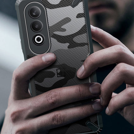 Mobizang Bull Camouflage Back Cover for OnePlus Nord CE 4 | [Military Grade Protection] Shock Proof Slim Hybrid Bumper Case (Black)