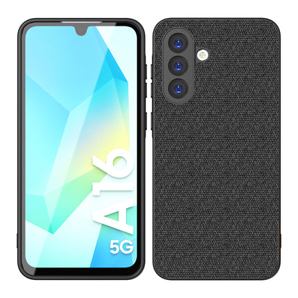 Mobizang Soft Full Fabric Protective Back Case Cover for Samsung Galaxy A16 | Shockproof Slim Hard Anti Slip Back Case (Black)
