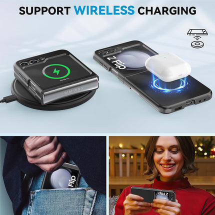 Mobizang Ultra Thin Back Case for Samsung Galaxy Flip6 / Z Flip 6 | Full Body Protection Hard Back Cover (Black)