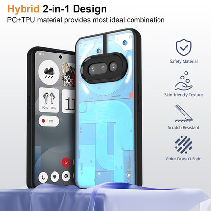 Mobizang Hawkeye Clear Back Cover for Nothing Phone 3A 5G | Camera Lens Protector Shockproof Slim Clear Case Cover (Black Sides)
