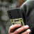 Mobizang Tank Back Cover for Samsung Galaxy S25 | Inbuilt Ring + Slider Shockproof Lens Protection Bumper Back Case (Green)