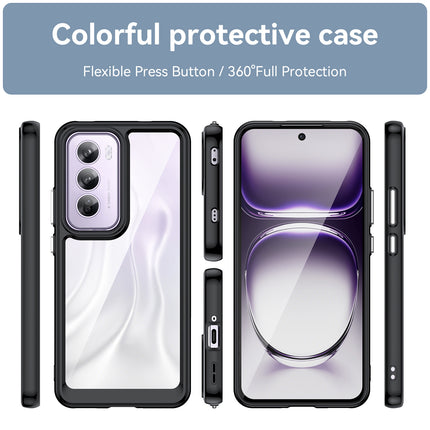 Mobizang Unicorn Acrylic Clear Back Cover For Oppo Reno 12 Pro (5G) | Slim Shockproof [Military Grade Protection] Hybrid Bumper Case (Black Sides)