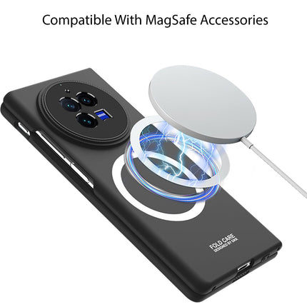 Mobizang Ultra Thin Magsafe Ring Back Case for Vivo X Fold 3 PRO | Shockproof Slim Hard Protective Cover (Black)