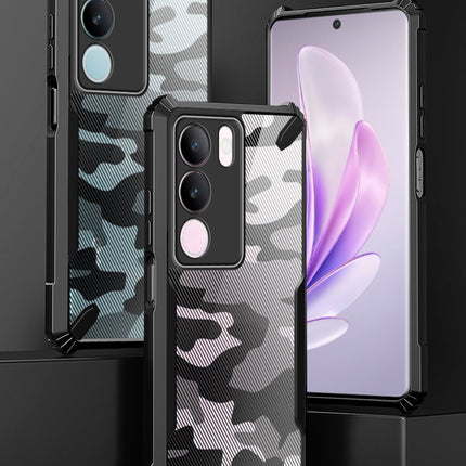 Mobizang Bull Camouflage Back Cover for Vivo V29 (5G) / Vivo V29 Pro (5G) | [Military Grade Protection] Shock Proof Slim Hybrid Bumper Case (Black)