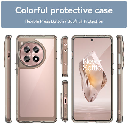 Mobizang Unicorn Acrylic Clear Back Cover For OnePlus 12R | Slim Shockproof [Military Grade Protection] Hybrid Bumper Case (Grey Sides)