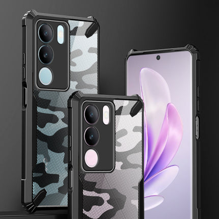 Mobizang Bull Camouflage Back Cover for Vivo V29 (5G) / Vivo V29 Pro (5G) | [Military Grade Protection] Shock Proof Slim Hybrid Bumper Case (Black)