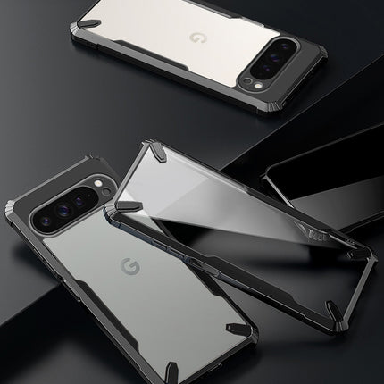 Mobizang Bull Clear Back Cover for Google Pixel 9 PRO XL | [Military Grade Protection] Shock Proof Slim Hybrid Bumper Case (Black)