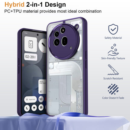 Mobizang Hawkeye Clear Back Cover for Nothing Phone 3A Pro | Camera Lens Protector Shockproof Slim Clear Case Cover (Purple Sides)