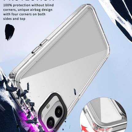 Mobizang Warrior Acrylic Clear Back Cover For Nothing CMF Phone 1 | Slim Shockproof [Military Grade Protection] Hybrid Bumper Case (Transparent Sides)