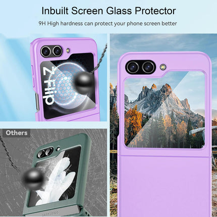 Mobizang Ultra Thin Back Case for Samsung Galaxy Flip6 / Z Flip 6 | With [Inbuilt Glass]  Full Body Protection Hard Back Cover (Purple)
