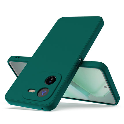 Mobizang Matte Protective Lens Flexible Back Cover for IQOO Z9X | Slim Silicone with Soft Lining Shockproof Full Body Bumper Case (Green)