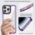 Mobizang Warrior Acrylic Clear Back Cover For Apple iPhone 16 Pro Max | Slim Shockproof [Military Grade Protection] Hybrid Bumper Case (Purple Sides)