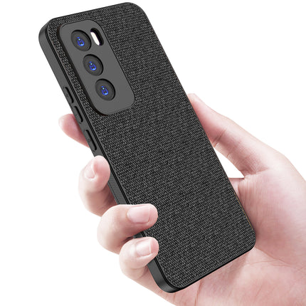 Mobizang Soft Full Fabric Protective Back Case Cover for Oppo Reno 12 Pro (5G) | Shockproof Slim Hard Anti Slip Back Case (Black)