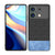 Mobizang Soft Fabric & Leather Hybrid Protective Back Cover for Poco X6 Neo (5G) | Shockproof Slim Hard Anti Slip Back Case (Black,Blue)