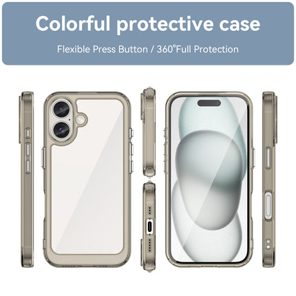 Mobizang Unicorn Acrylic Clear Back Cover For Apple iPhone 16 | Slim Shockproof [Military Grade Protection] Hybrid Bumper Case (Grey Sides)