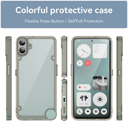 Mobizang Unicorn Acrylic Clear Back Cover For Nothing CMF Phone 1 | Slim Shockproof [Military Grade Protection] Hybrid Bumper Case (Grey Sides)