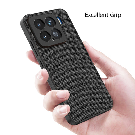 Mobizang Soft Full Fabric Protective Back Case Cover for Xiaomi 15 5G | Shockproof Slim Hard Anti Slip Back Case (Black)