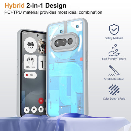 Mobizang Hawkeye Clear Back Cover for Nothing Phone 3A 5G | Camera Lens Protector Shockproof Slim Clear Case Cover (Grey Sides)