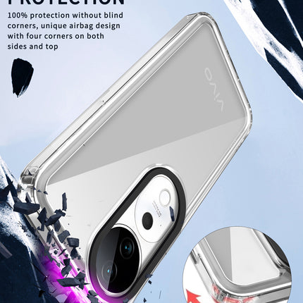 Mobizang Warrior Acrylic Clear Back Cover For Vivo V31 Pro (5G) | Slim Shockproof [Military Grade Protection] Hybrid Bumper Case (Clear Sides)