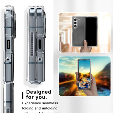 Mobizang Shockproof Protective Band Back Cover for Z Fold 6 | Wrist Strap Case Full Body Case (Clear)