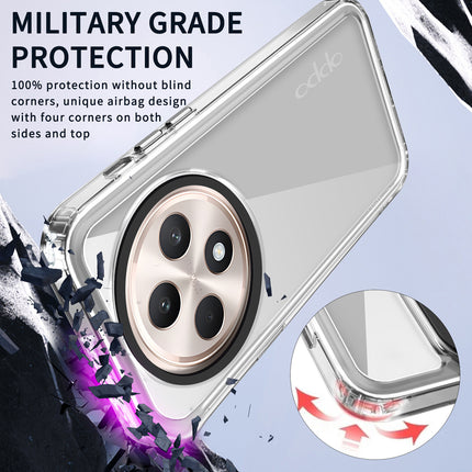 Mobizang Warrior Acrylic Clear Back Cover For Oppo F27 Pro / Oppo F27 Pro Plus | Slim Shockproof [Military Grade Protection] Hybrid Bumper Case (Clear Sides)