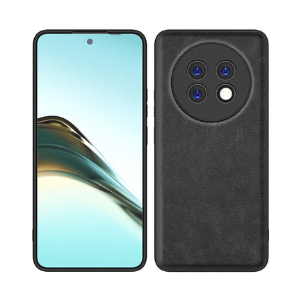 Mobizang Tux Leather Back Cover for Realme 13 PRO / 13 PRO PLUS | Slim Shockproof Camera Protection Bumper Case (Black)