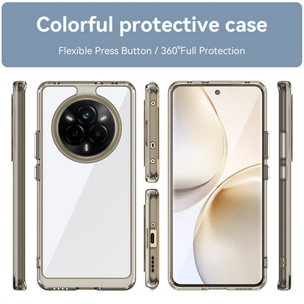 Mobizang Unicorn Acrylic Clear Back Cover For Realme 14 Pro 5G | Slim Shockproof [Military Grade Protection] Hybrid Bumper Case (Grey Sides)