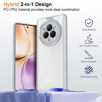 Mobizang Hawkeye Clear Back Cover for Realme 14 Pro 5G | Camera Lens Protector Shockproof Slim Clear Case Cover (Grey Sides)