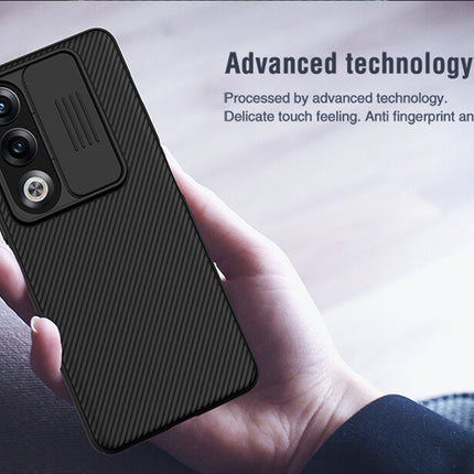 Mobizang Camshield Back Cover for OnePlus Nord CE 4 | Inbuilt Slider Shockproof Lens Protection Case (Black)