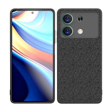Mobizang Soft Full Fabric Protective Back Case Cover for Poco X6 Neo (5G) | Shockproof Slim Hard Anti Slip Back Case (Black)