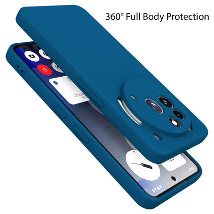 Mobizang Matte Protective Lens Flexible Back Cover for Nothing Phone 3A Pro | Slim Silicone with Soft Lining Shockproof Full Body Bumper Case (Blue)