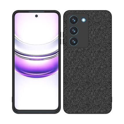 Mobizang Soft Full Fabric Protective Back Case Cover for Realme 14X | Shockproof Slim Hard Anti Slip Back Case (Black)