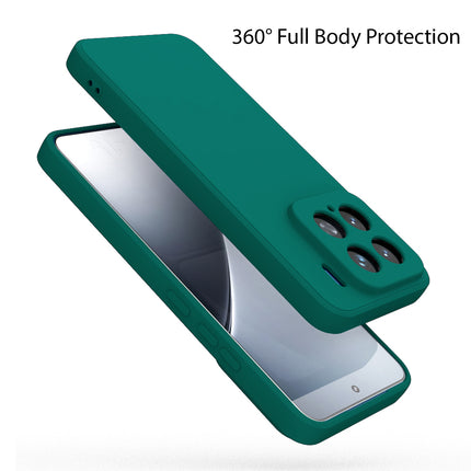 Mobizang Matte Protective Lens Flexible Back Cover for Xiaomi 15 5G | Slim Silicone with Soft Lining Shockproof Full Body Bumper Case (Green)
