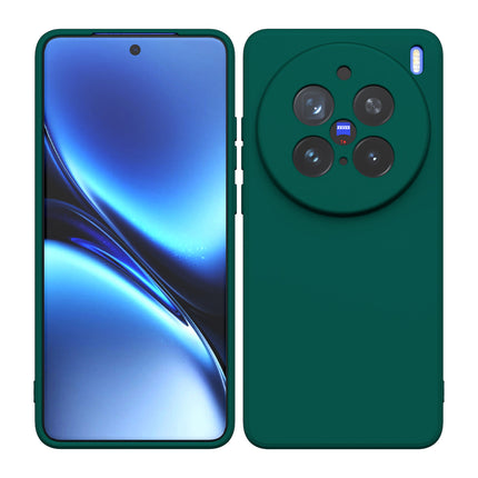 Mobizang Matte Protective Lens Flexible Back Cover for Vivo X200 Pro (5G) | Slim Silicone with Soft Lining Shockproof Full Body Bumper Case (Green)
