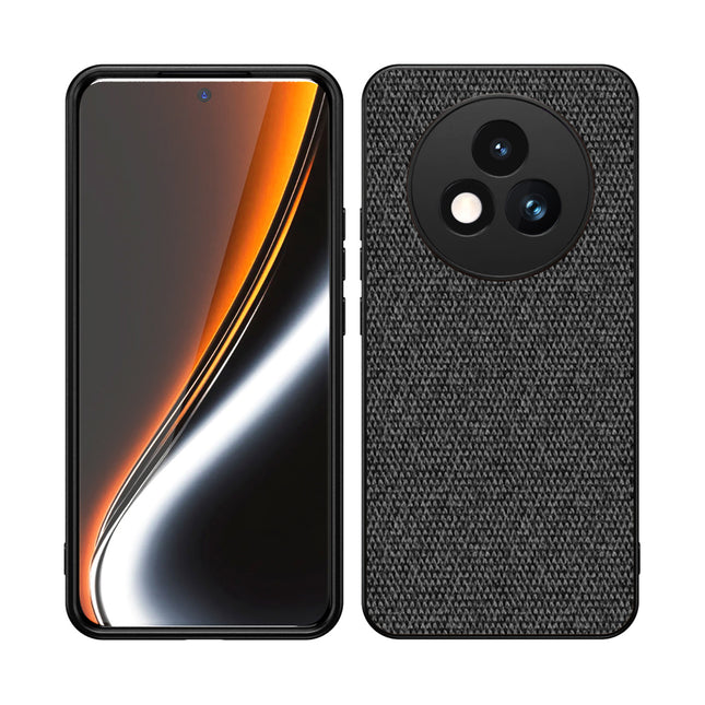Mobizang Soft Full Fabric Protective Back Case Cover for Realme P3 PRO 5G | Shockproof Slim Hard Anti Slip Back Case (Black)