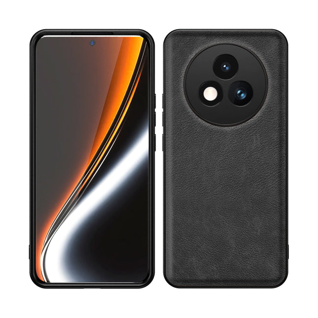 Mobizang Tux Leather Back Cover for Realme P3 PRO 5G | Slim Shockproof Camera Protection Bumper Case (Black)