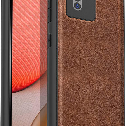 Kapa Tux Leather Back Cover for Oppo F25 Pro (5G) | Slim Shockproof Camera Protection Bumper Case (Brown)