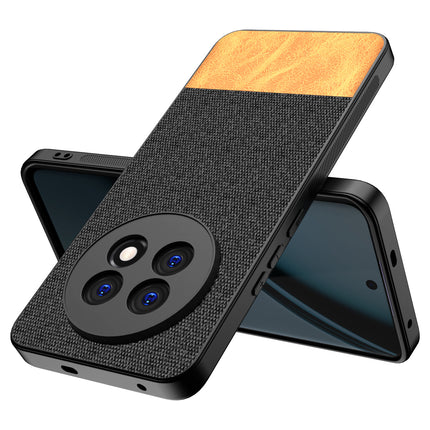 Mobizang Soft Fabric & Leather Hybrid Protective Back Cover for Realme 13 PRO / 13 PRO PLUS | Shockproof Slim Hard Anti Slip Back Case (Black,Brown)