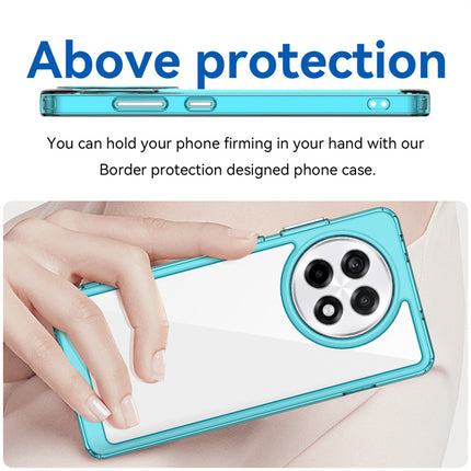 Mobizang Unicorn Acrylic Clear Back Cover For OnePlus 13R | Slim Shockproof [Military Grade Protection] Hybrid Bumper Case (Blue Sides)