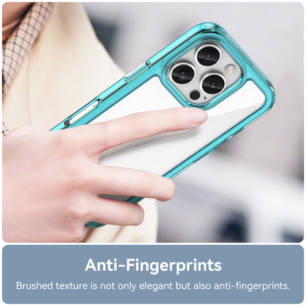 Mobizang Unicorn Acrylic Clear Back Cover For Apple iPhone 16 Pro | Slim Shockproof [Military Grade Protection] Hybrid Bumper Case (Blue Sides)