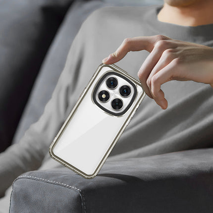 Mobizang Warrior Acrylic Clear Back Cover For Redmi Note 14 Pro (5G) | Slim Shockproof [Military Grade Protection] Hybrid Bumper Case (Grey Sides)