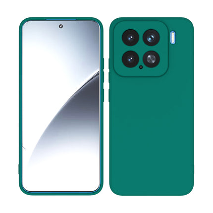 Mobizang Matte Protective Lens Flexible Back Cover for Xiaomi 15 5G | Slim Silicone with Soft Lining Shockproof Full Body Bumper Case (Green)