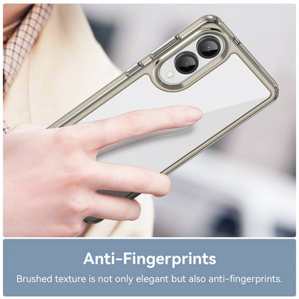 Mobizang Unicorn Acrylic Clear Back Cover For Samsung Galaxy S25 Edge | Slim Shockproof [Military Grade Protection] Hybrid Bumper Case (Grey Sides)